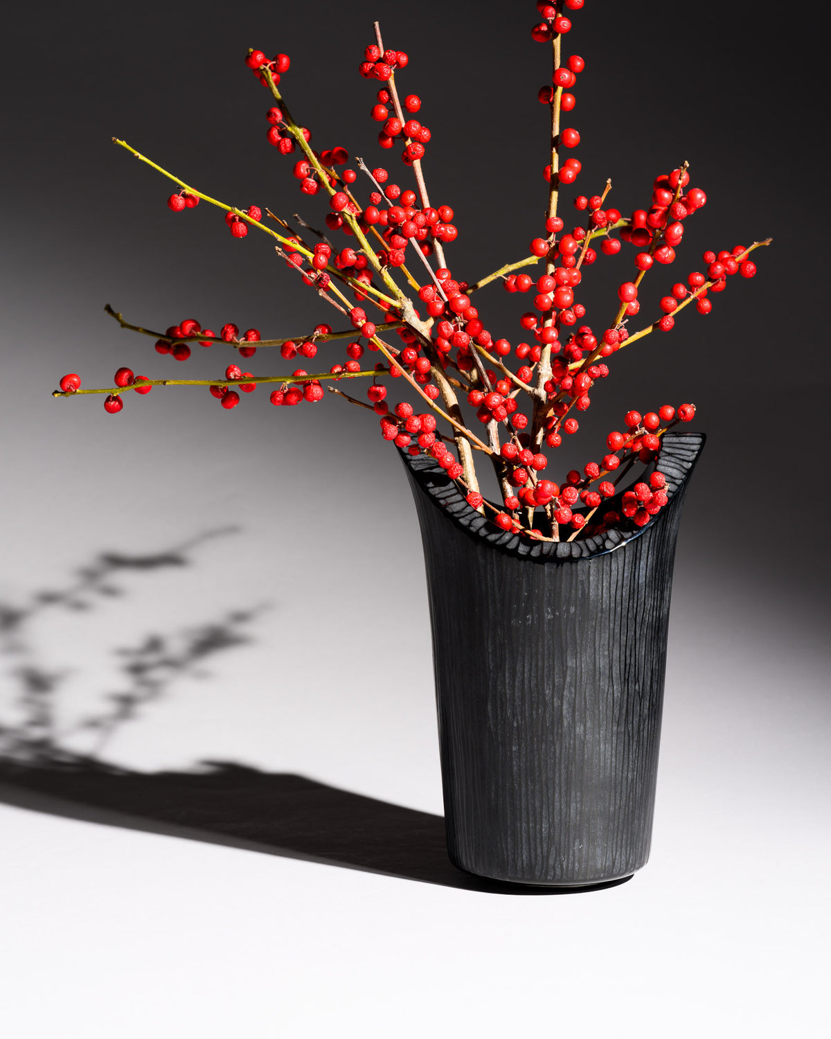 Black Art Glass Vase – Claus Josef Riedel for Riedel, 1970s–1980s