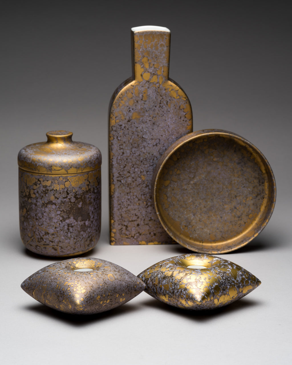 Goldfeuer Porcelain 5 Piece Set – Helmut Drexler for Rosenthal, 1980s–1990s