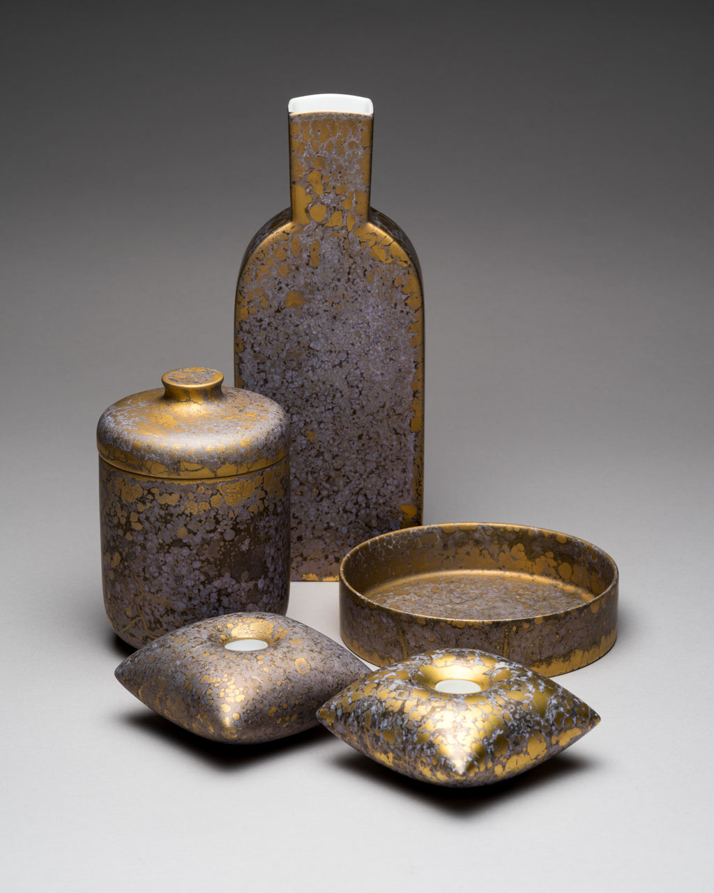 Goldfeuer Porcelain 5 Piece Set – Helmut Drexler for Rosenthal, 1980s–1990s