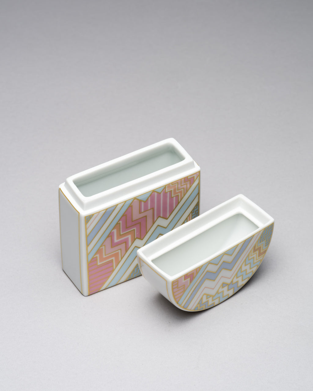 “Silhouette – Kelim” Vase & Box Trio – Rosemonde Nairac for Rosenthal, 1980s