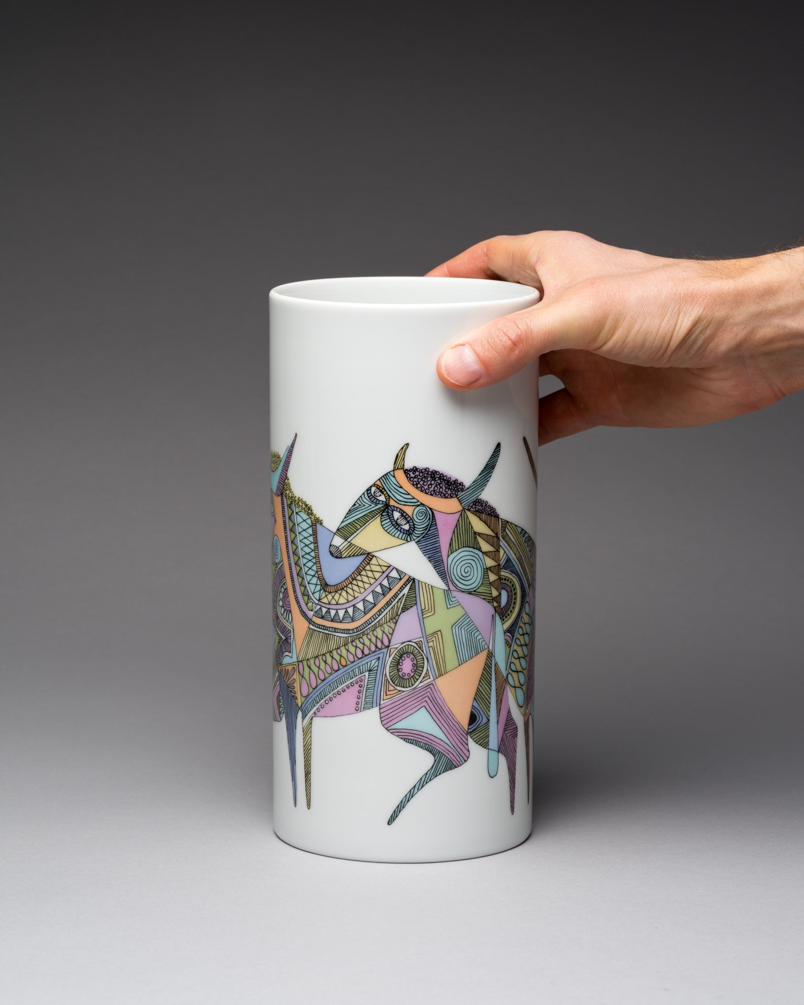“Bulls, Lions & Roosters” Porcelain Trio  – Cuno Fischer for Rosenthal, 1970s