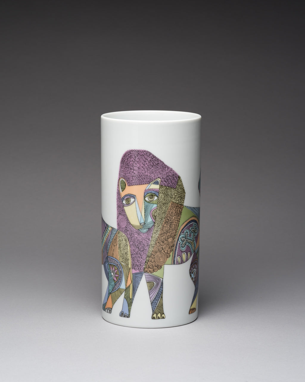 “Lions” Porcelain Vase – Cuno Fischer for Rosenthal, 1970s
