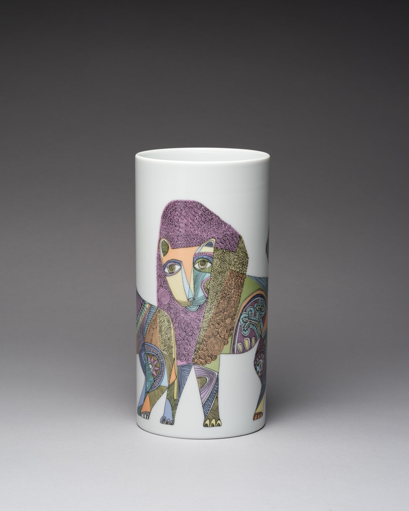 “Lions” Porcelain Vase – Cuno Fischer for Rosenthal, 1970s