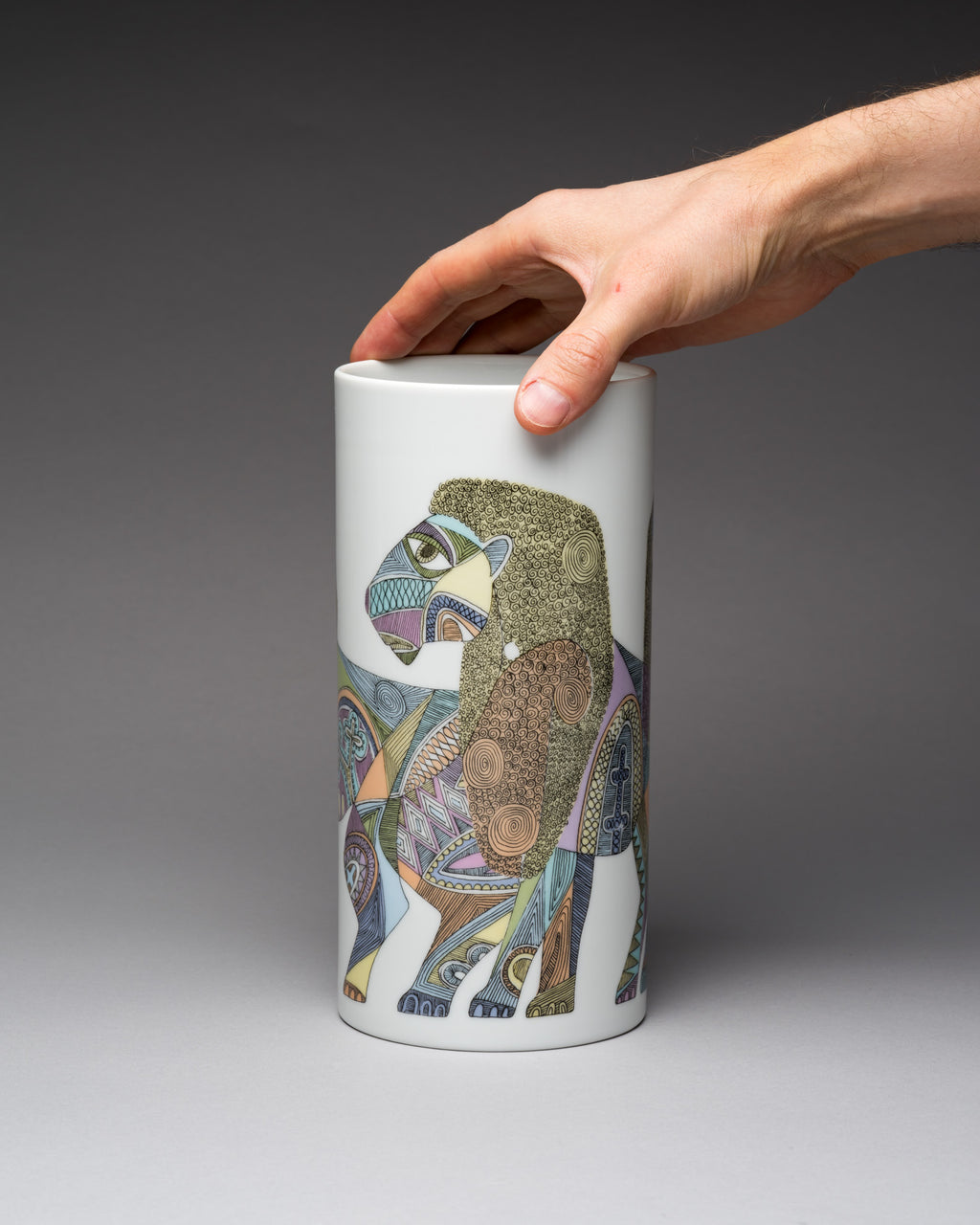 “Lions” Porcelain Vase – Cuno Fischer for Rosenthal, 1970s