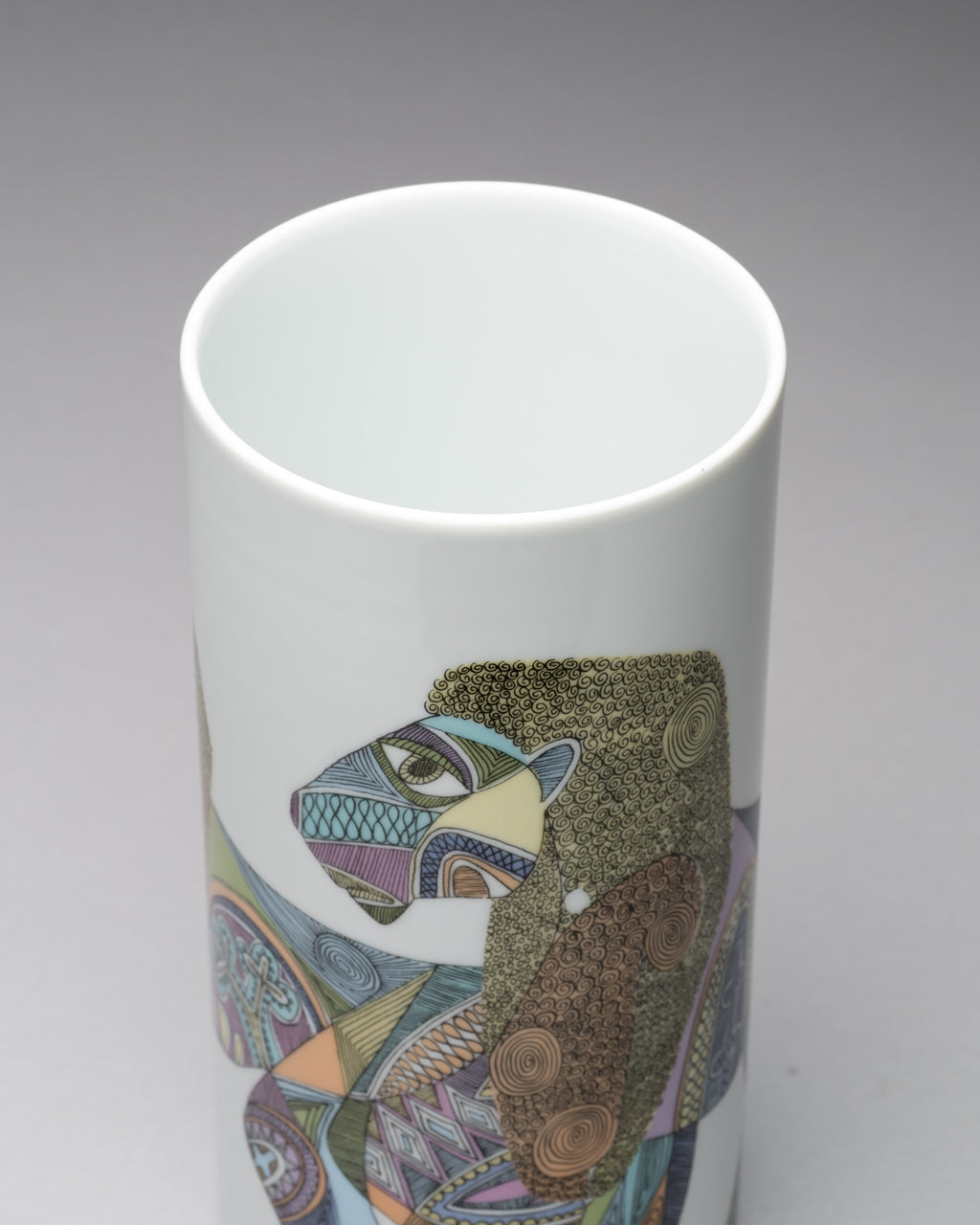 “Lions” Porcelain Vase – Cuno Fischer for Rosenthal, 1970s