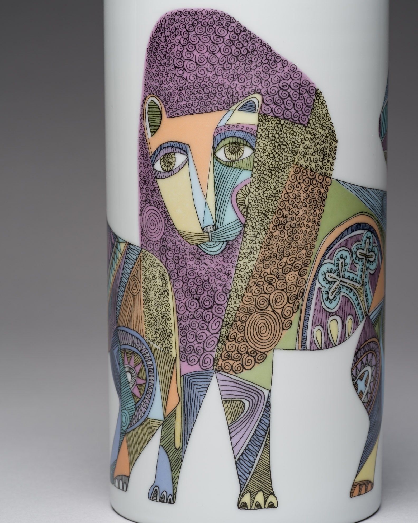 “Lions” Porcelain Vase – Cuno Fischer for Rosenthal, 1970s