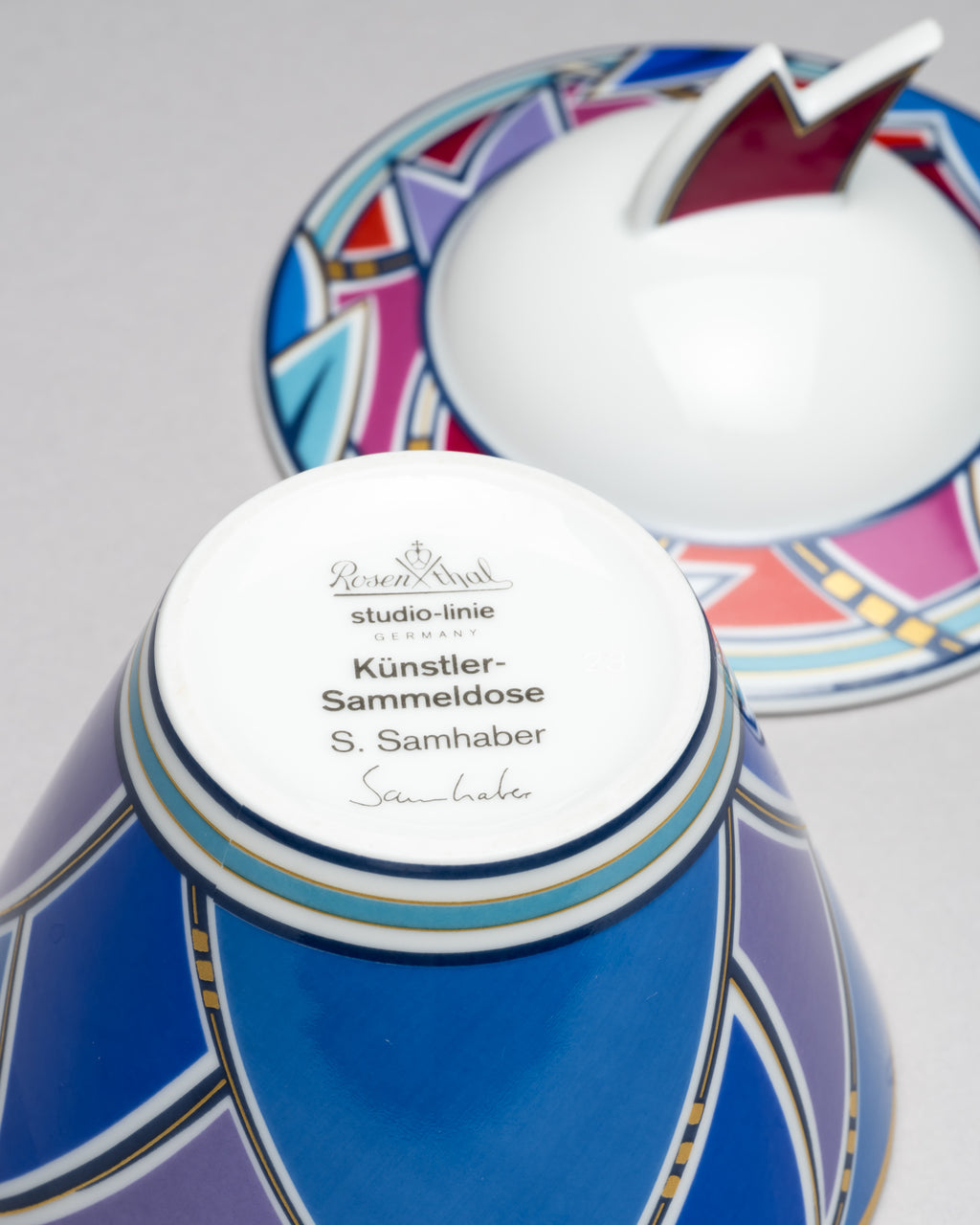 Porcelain Lidded Box – Solveig Samhaber for Rosenthal, 1980s