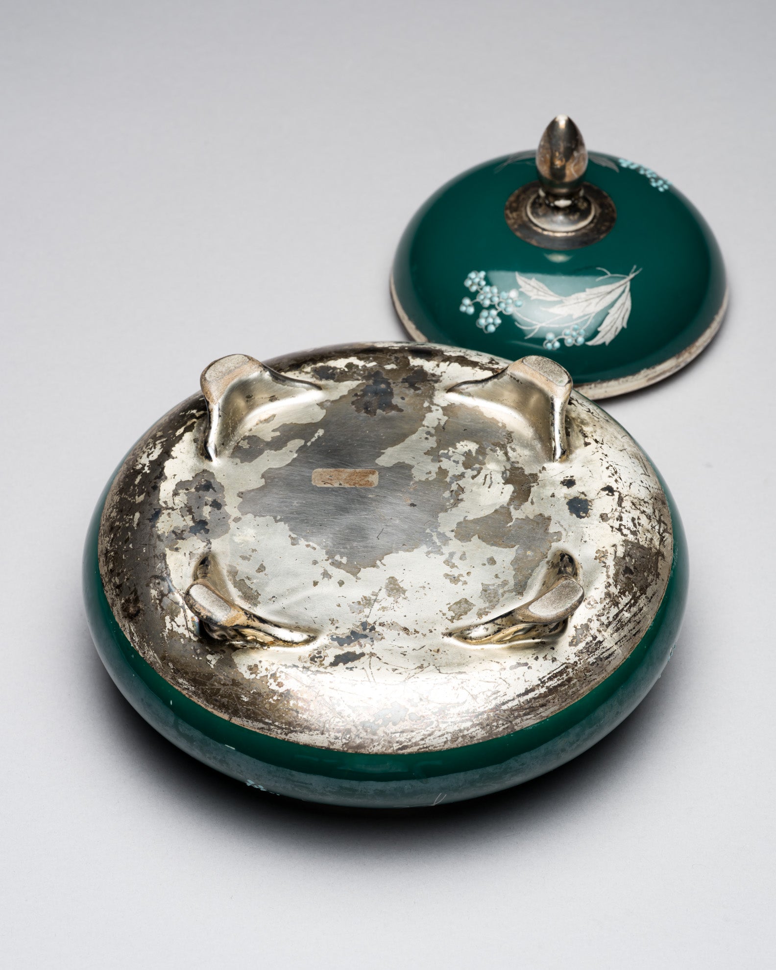 Emerald Green Porcelain Lidded Duo – AL-KA Kunst Kronach, Mid-Century
