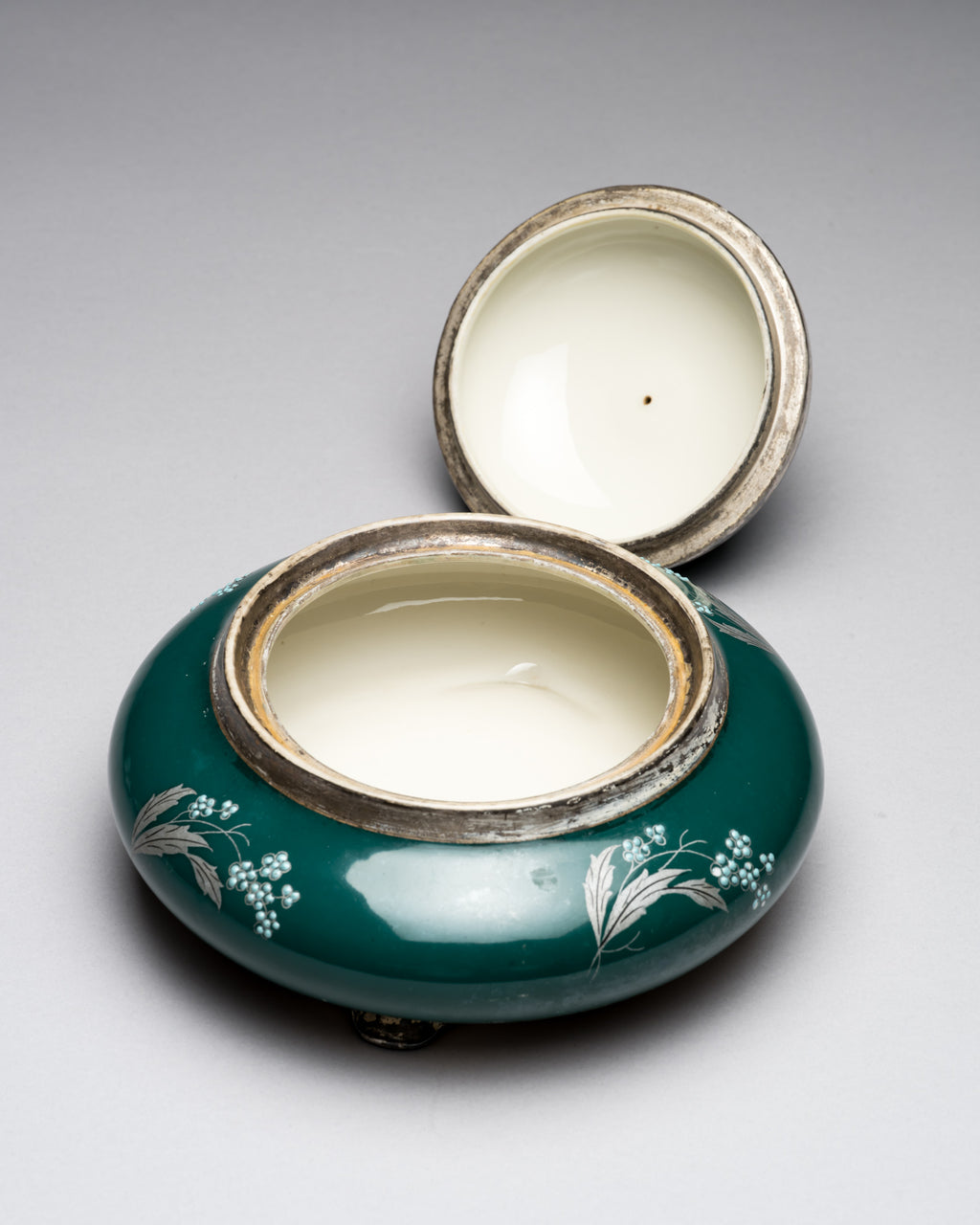 Emerald Green Porcelain Lidded Duo – AL-KA Kunst Kronach, Mid-Century