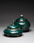 Emerald Green Porcelain Lidded Duo – AL-KA Kunst Kronach, Mid-Century