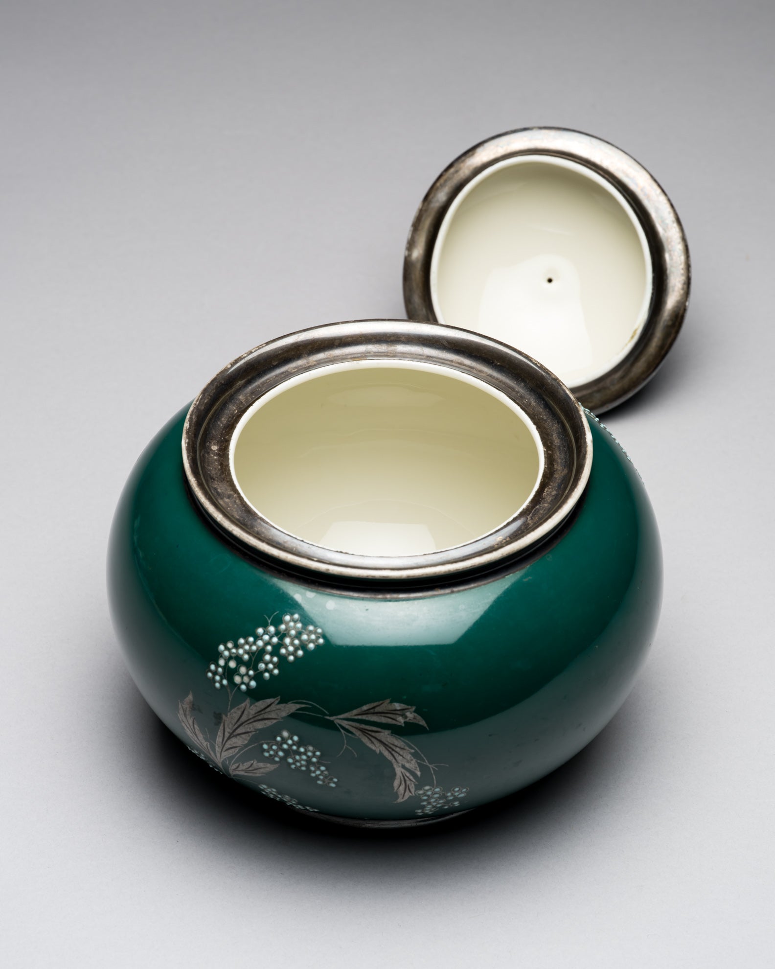 Emerald Green Porcelain Lidded Duo – AL-KA Kunst Kronach, Mid-Century
