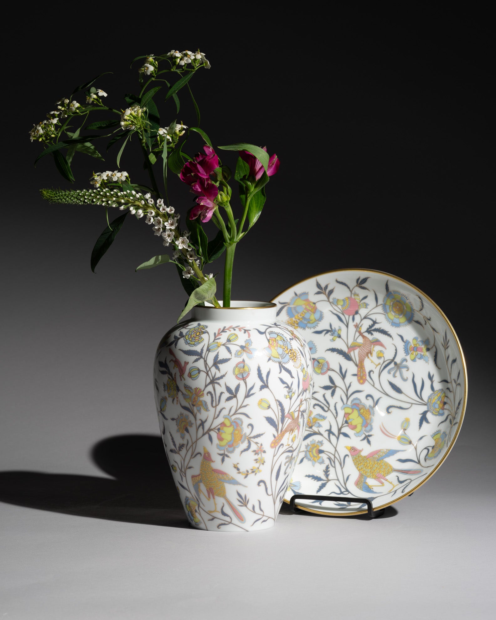 Porcelain Vase & Plate Duo – Rosenthal Classic Rose, 1980s