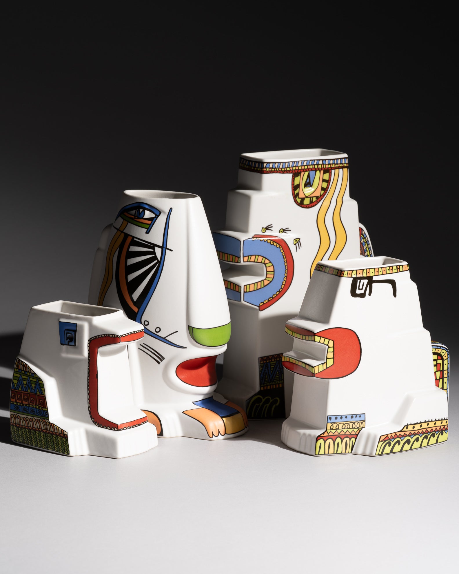 Leones Porcelain Vase Set – Javier Mariscal for Rosenthal, 1990s