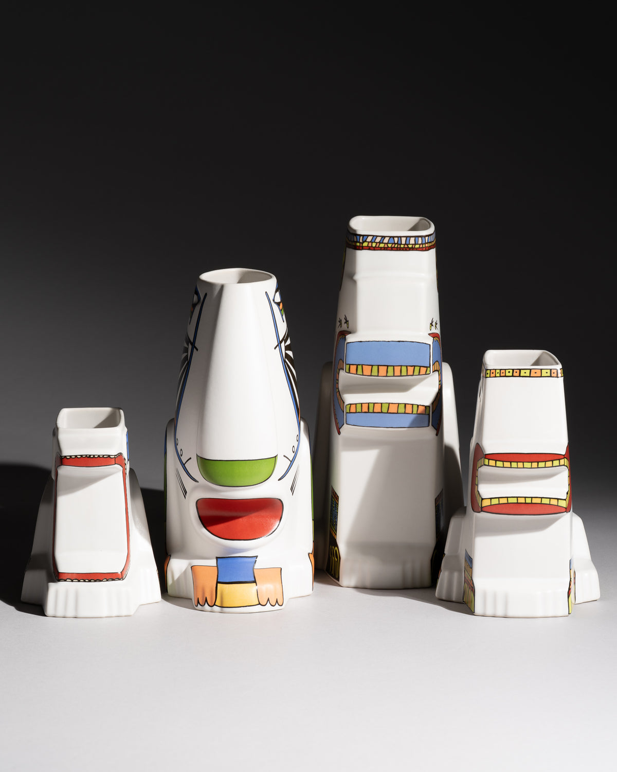 Leones Porcelain Vase Set – Javier Mariscal for Rosenthal, 1990s