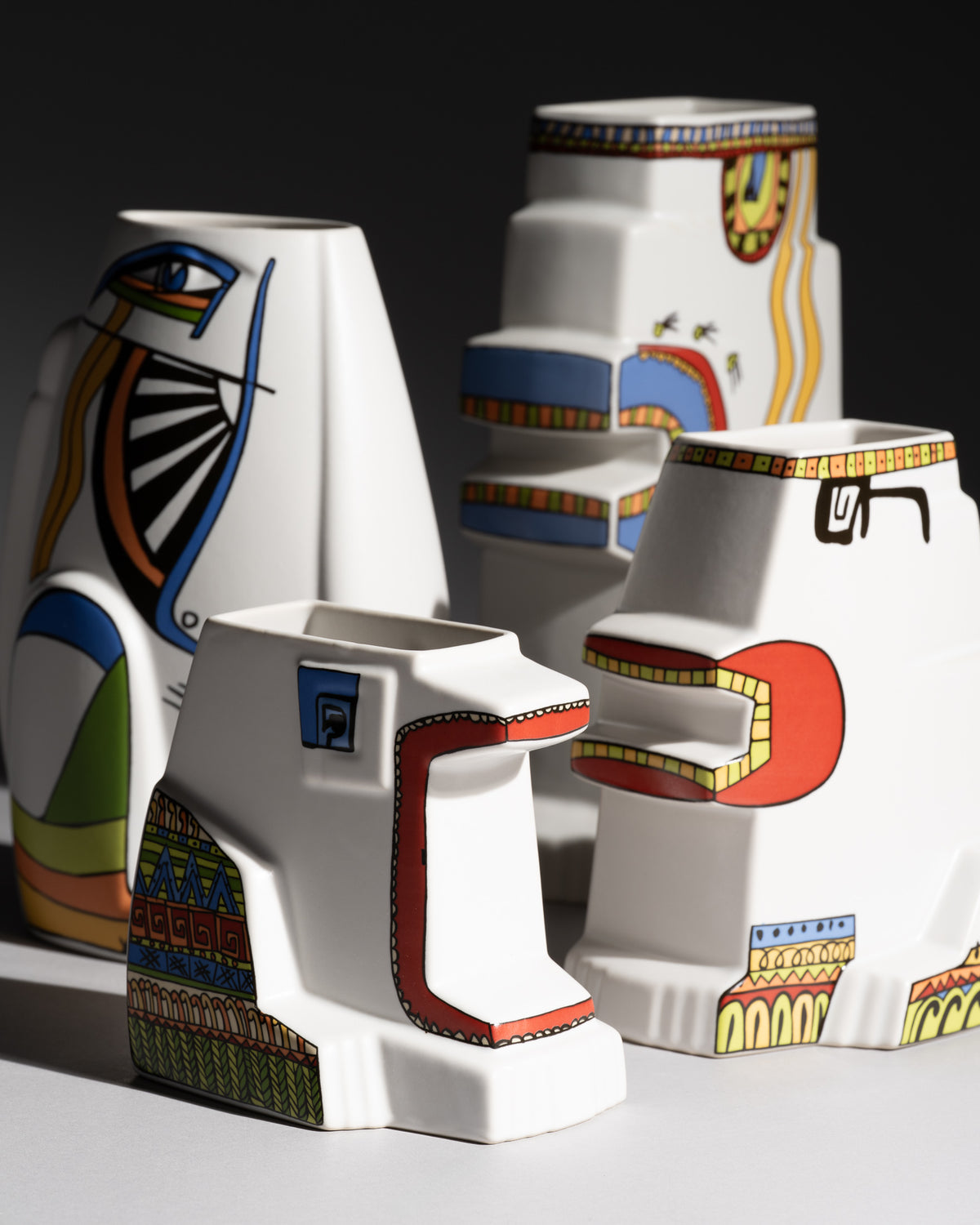 Leones Porcelain Vase Set – Javier Mariscal for Rosenthal, 1990s