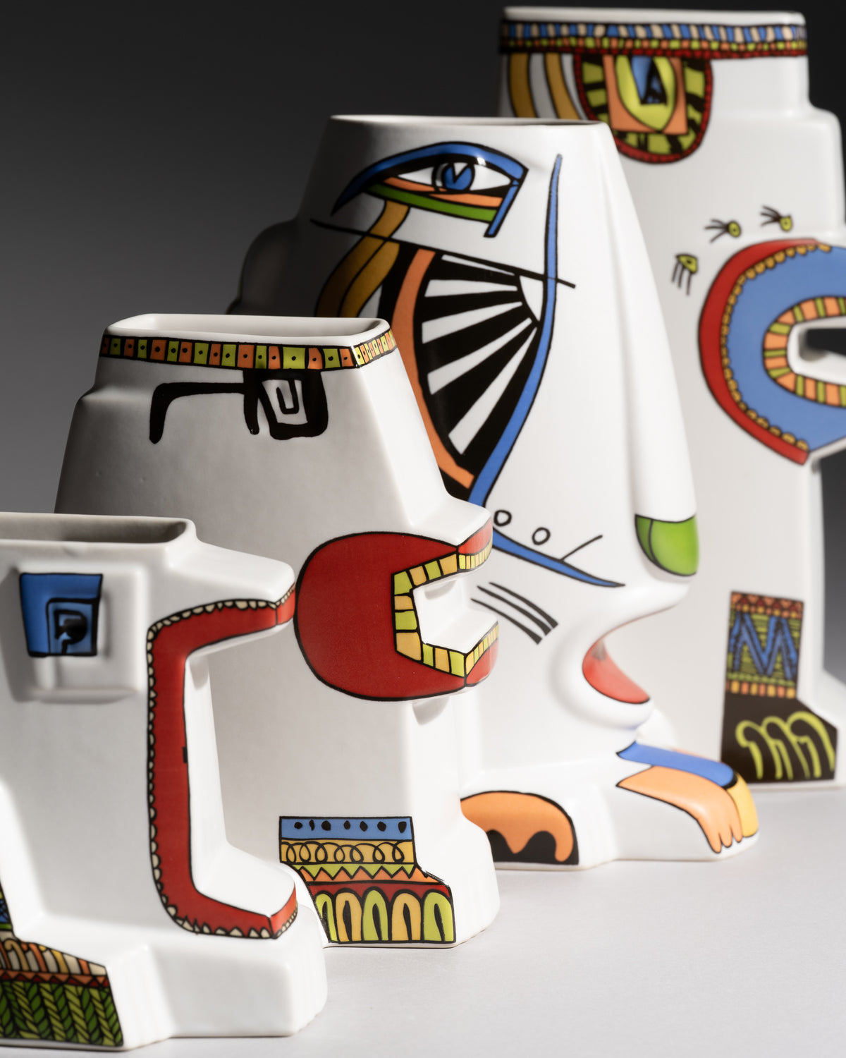 Leones Porcelain Vase Set – Javier Mariscal for Rosenthal, 1990s