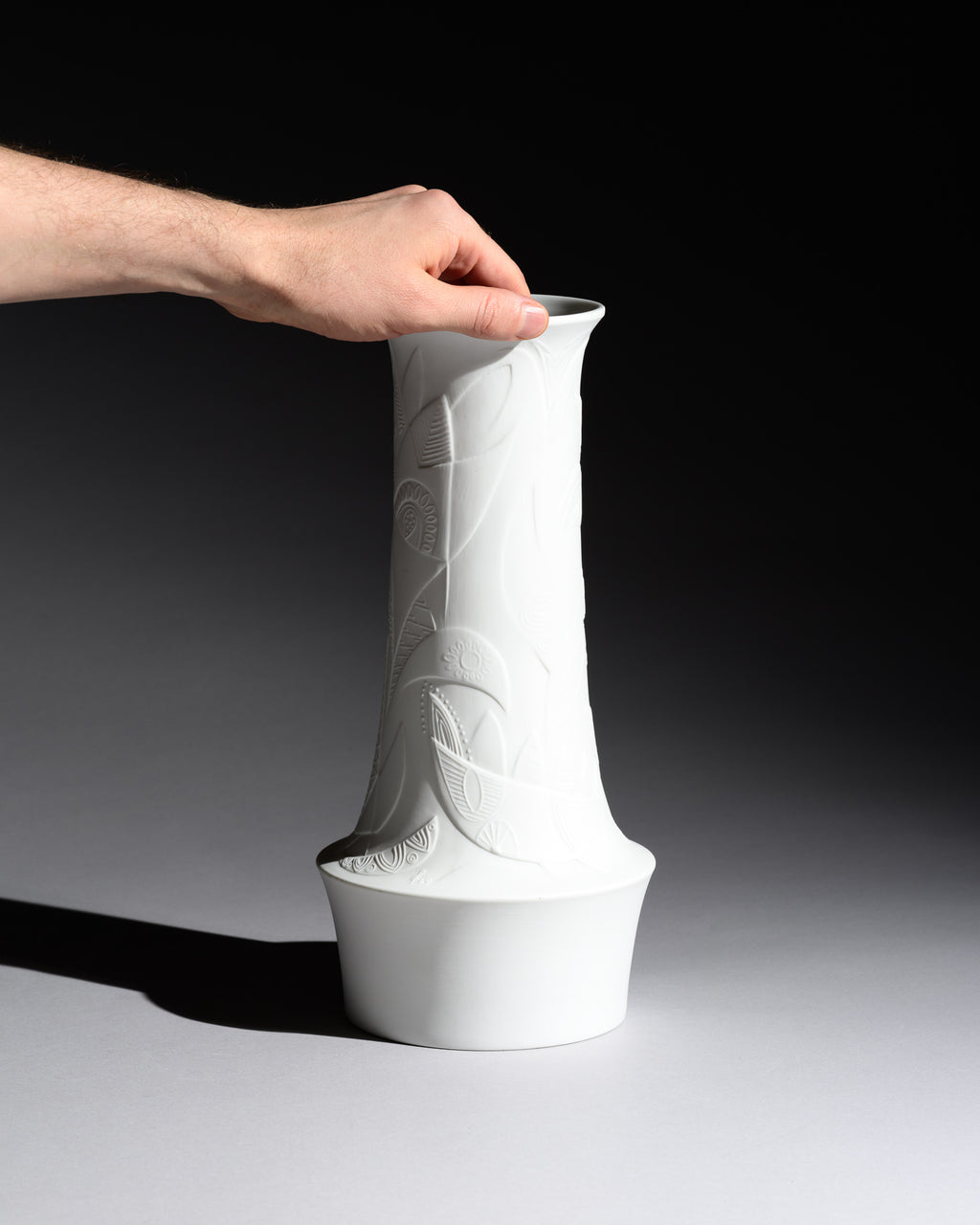 White Bisque Porcelain Trio – Cuno Fischer for Hutschenreuther, 1960s
