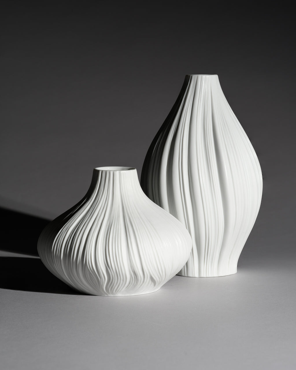 Plissée Vase Duo – Martin Freyer for Rosenthal, 1969–1972