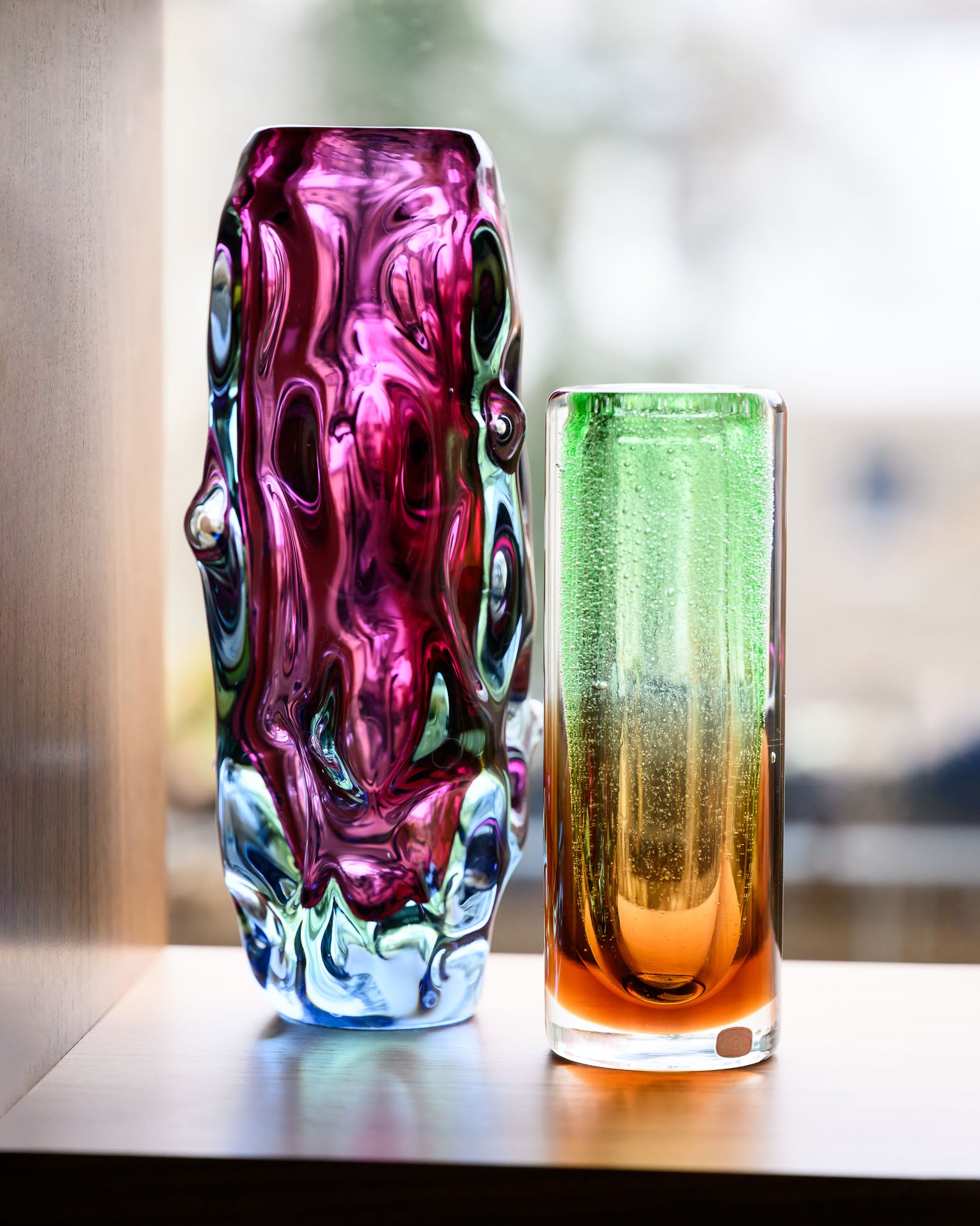 Czech Art Glass Vase Duo – Jan Beranek &  Frantisek Vizner, 1959–70s