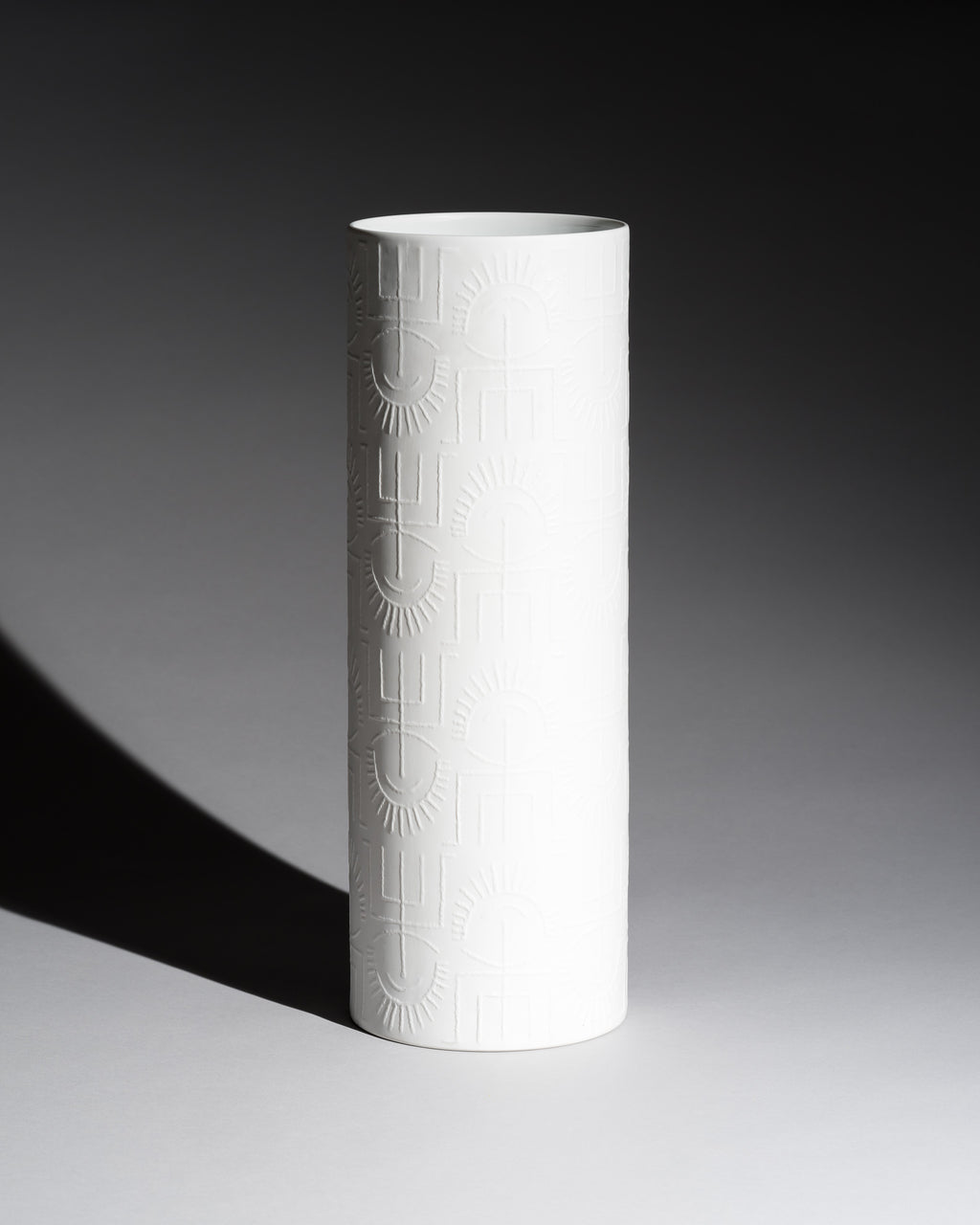 Cuno Fischer Floor Vase, White, bisque Porcelain, West Germany, Rosenthal