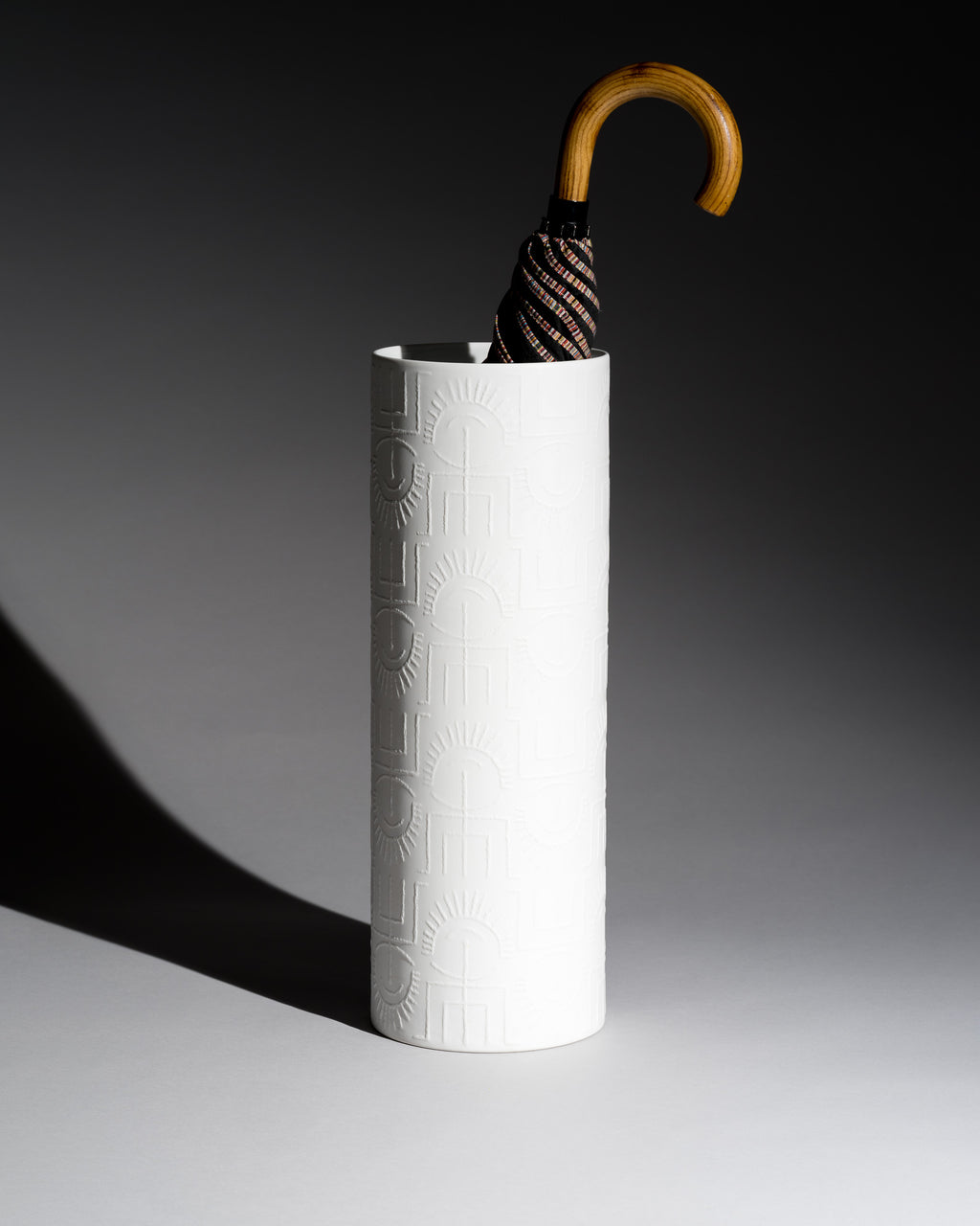 Cuno Fischer Floor Vase, White, bisque Porcelain, West Germany, Rosenthal