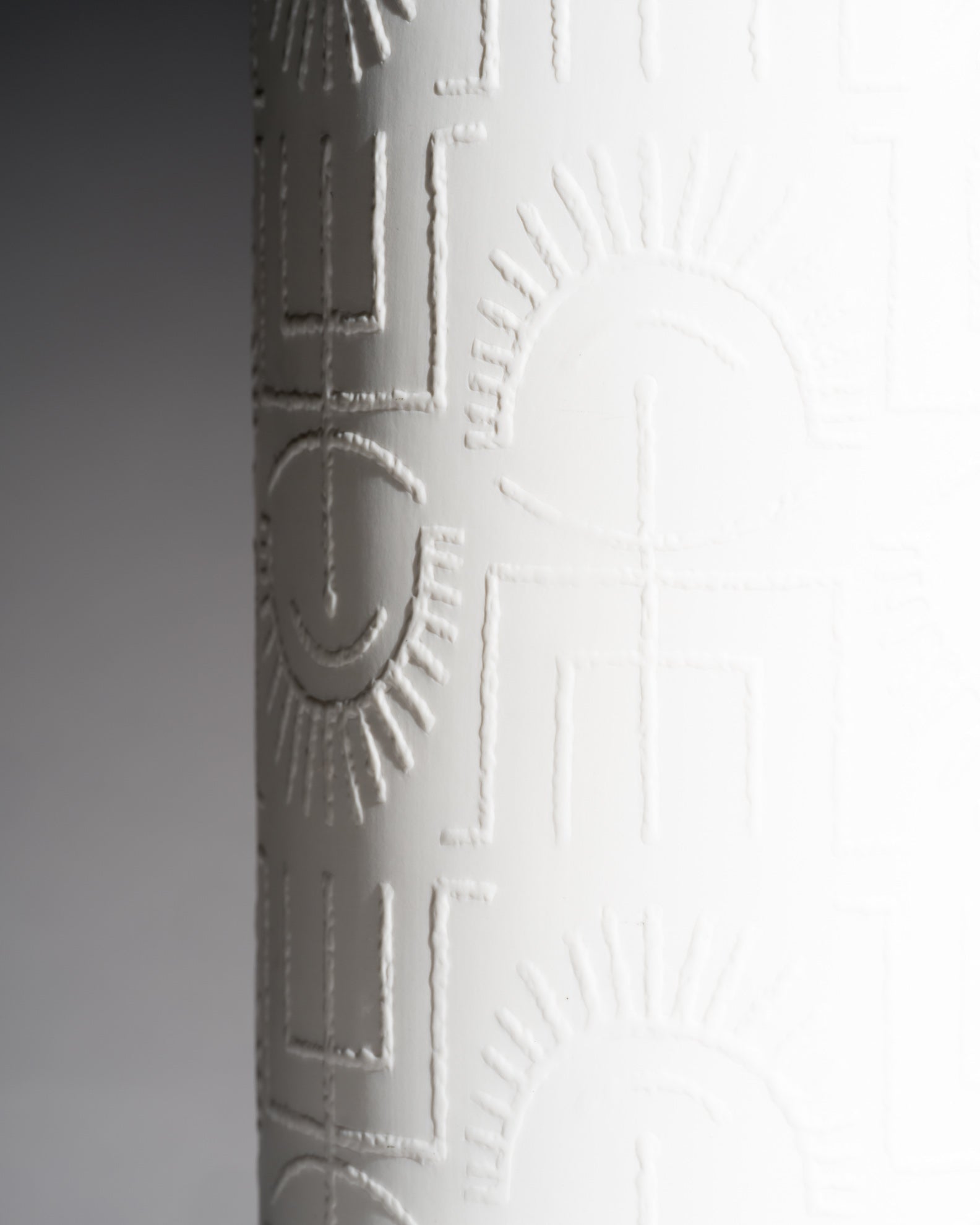 Cuno Fischer Floor Vase, White, bisque Porcelain, West Germany, Rosenthal