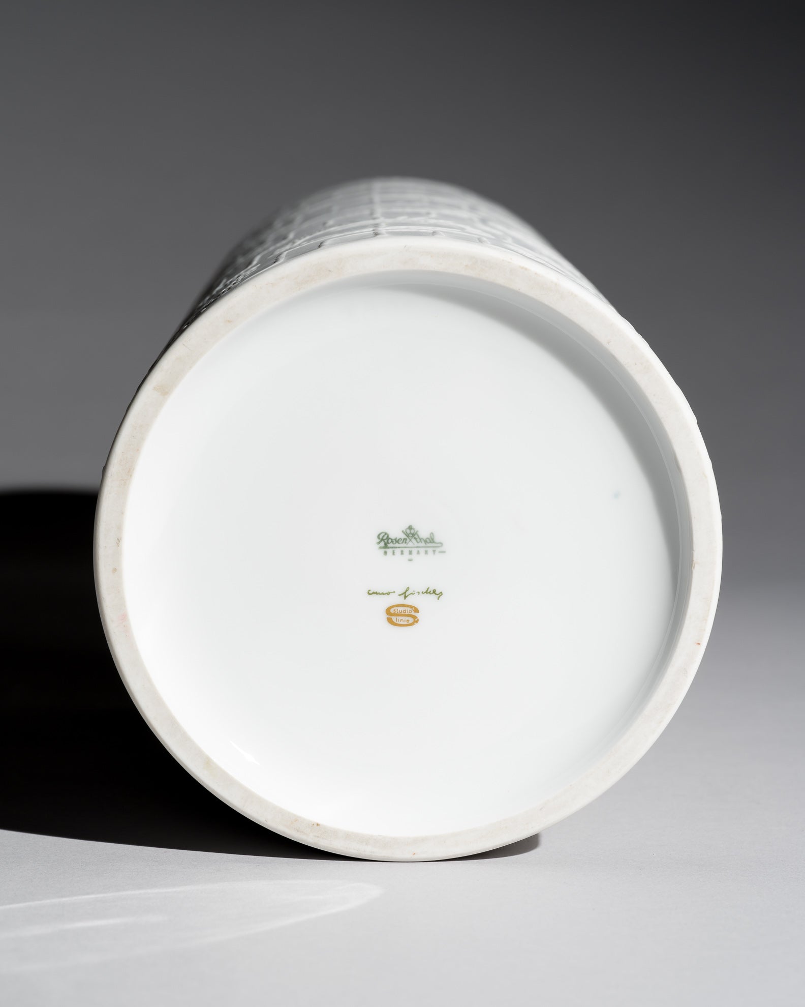 Cuno Fischer Floor Vase, White, bisque Porcelain, West Germany, Rosenthal