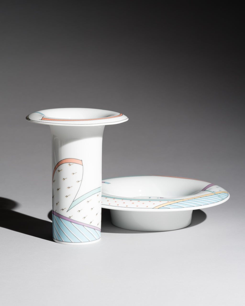 Century New Wave Vase & Bowl Set – Tapio Wirkkala & Dorothy Hafner for Rosenthal, 1980s