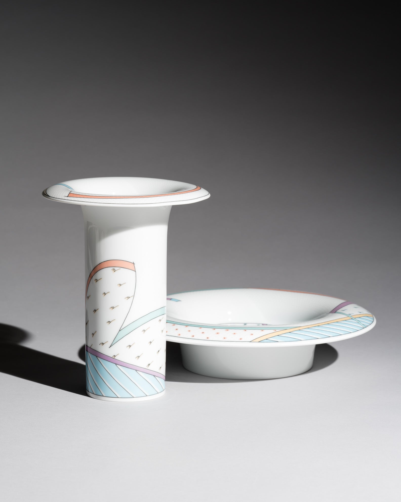 Century New Wave Vase & Bowl Set – Tapio Wirkkala & Dorothy Hafner for Rosenthal, 1980s