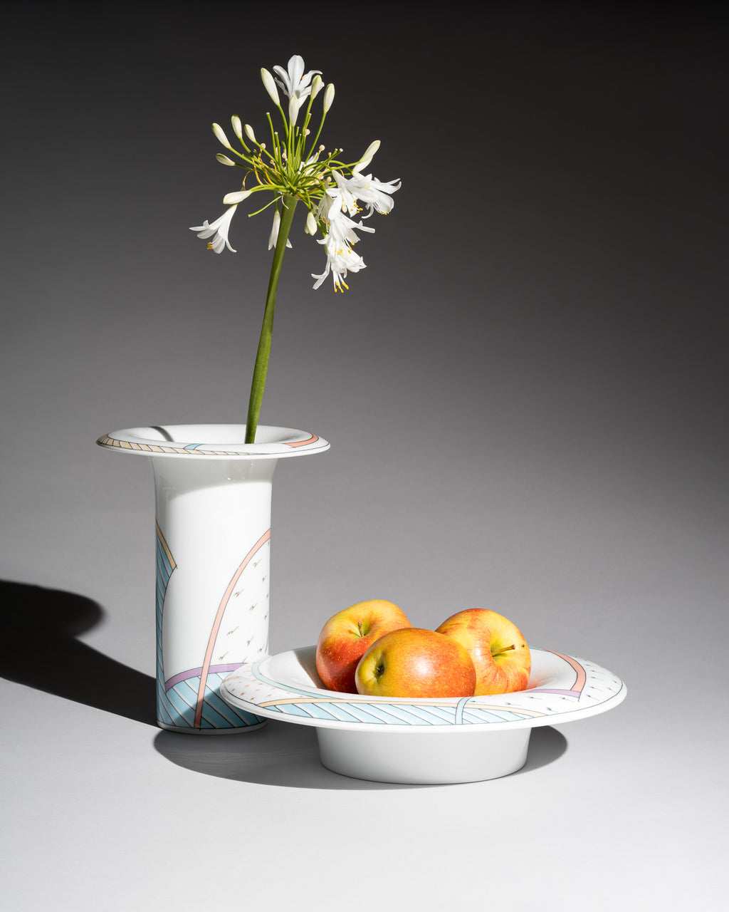 Century New Wave Vase & Bowl Set – Tapio Wirkkala & Dorothy Hafner for Rosenthal, 1980s