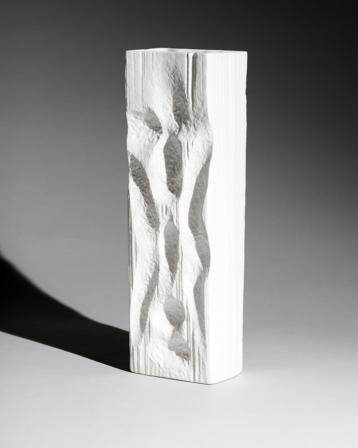 Op-Art Bisque Porcelain Floor Vase – Martin Freyer for Rosenthal, 1976