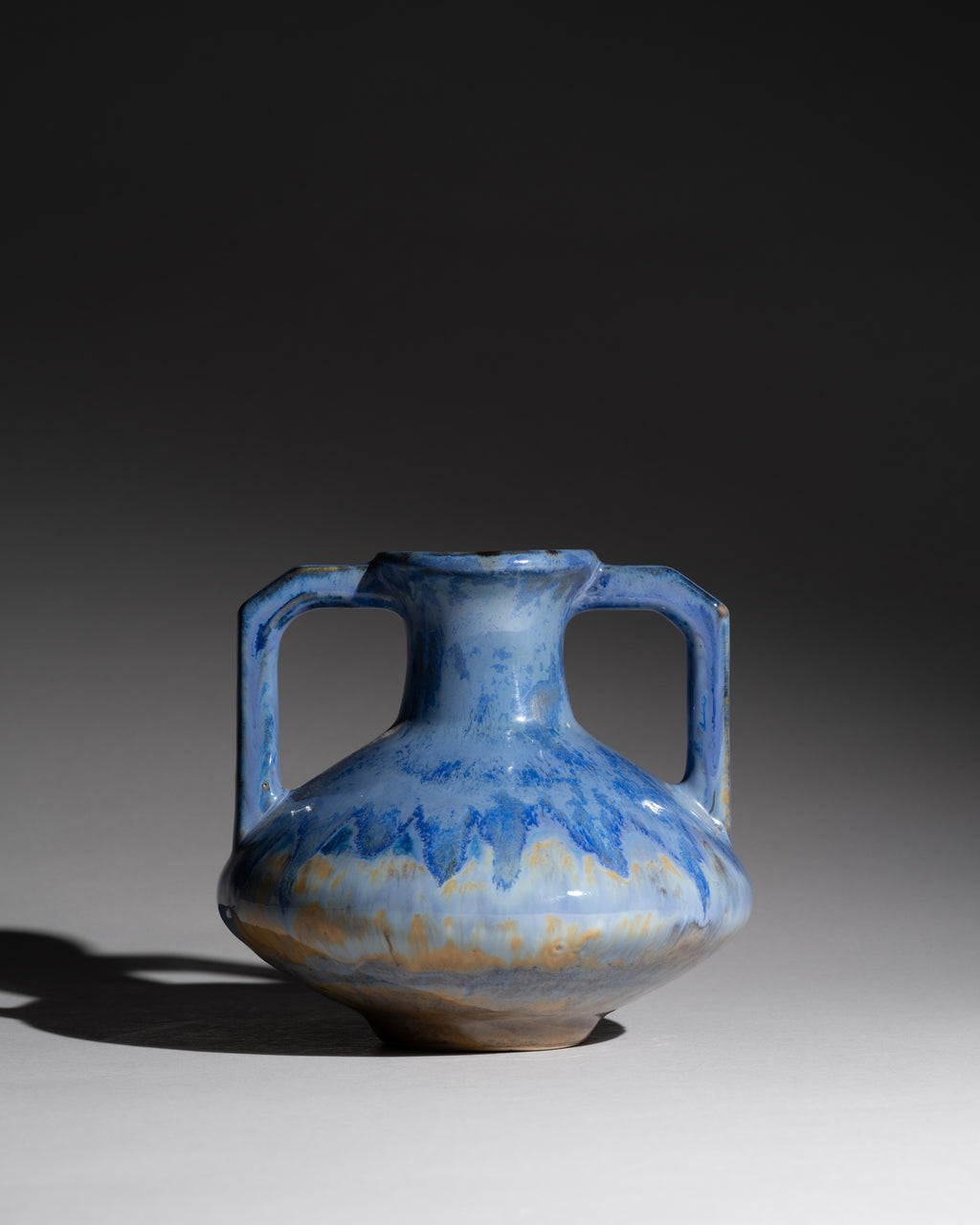 Crystalline Glaze Vase with Twin Handles – Pierrefonds, France, ca. 1910s–1920s