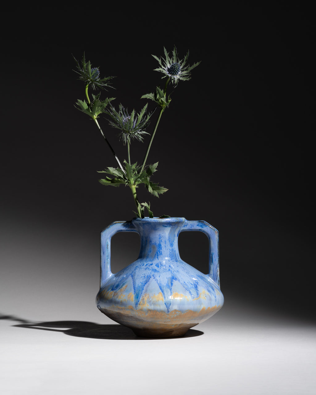Crystalline Glaze Vase with Twin Handles – Pierrefonds, France, ca. 1910s–1920s