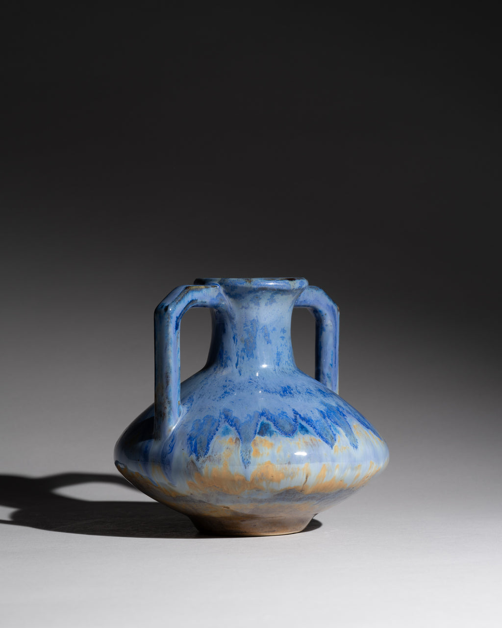 Crystalline Glaze Vase with Twin Handles – Pierrefonds, France, ca. 1910s–1920s