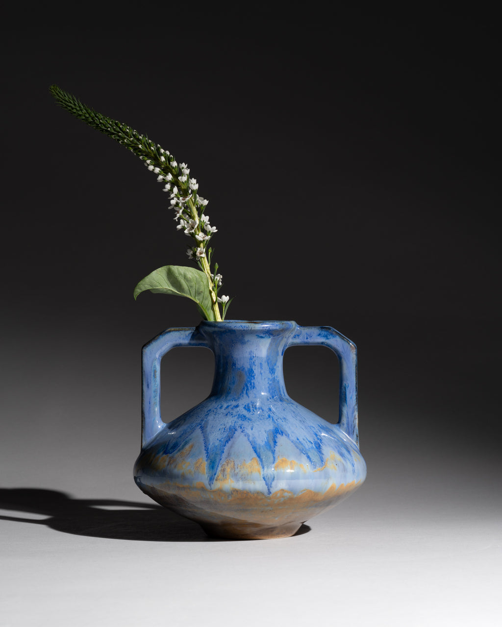 Crystalline Glaze Vase with Twin Handles – Pierrefonds, France, ca. 1910s–1920s