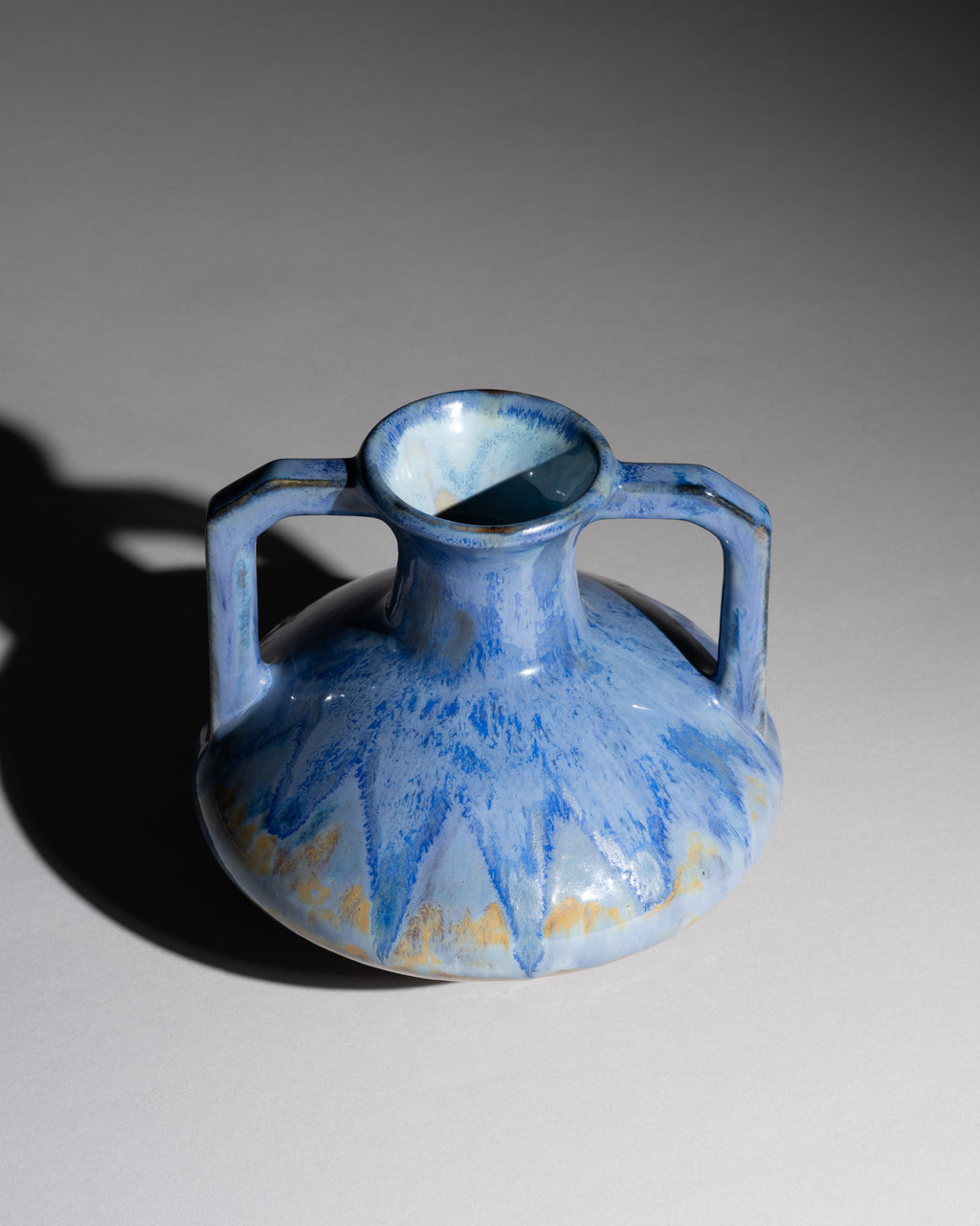 Crystalline Glaze Vase with Twin Handles – Pierrefonds, France, ca. 1910s–1920s