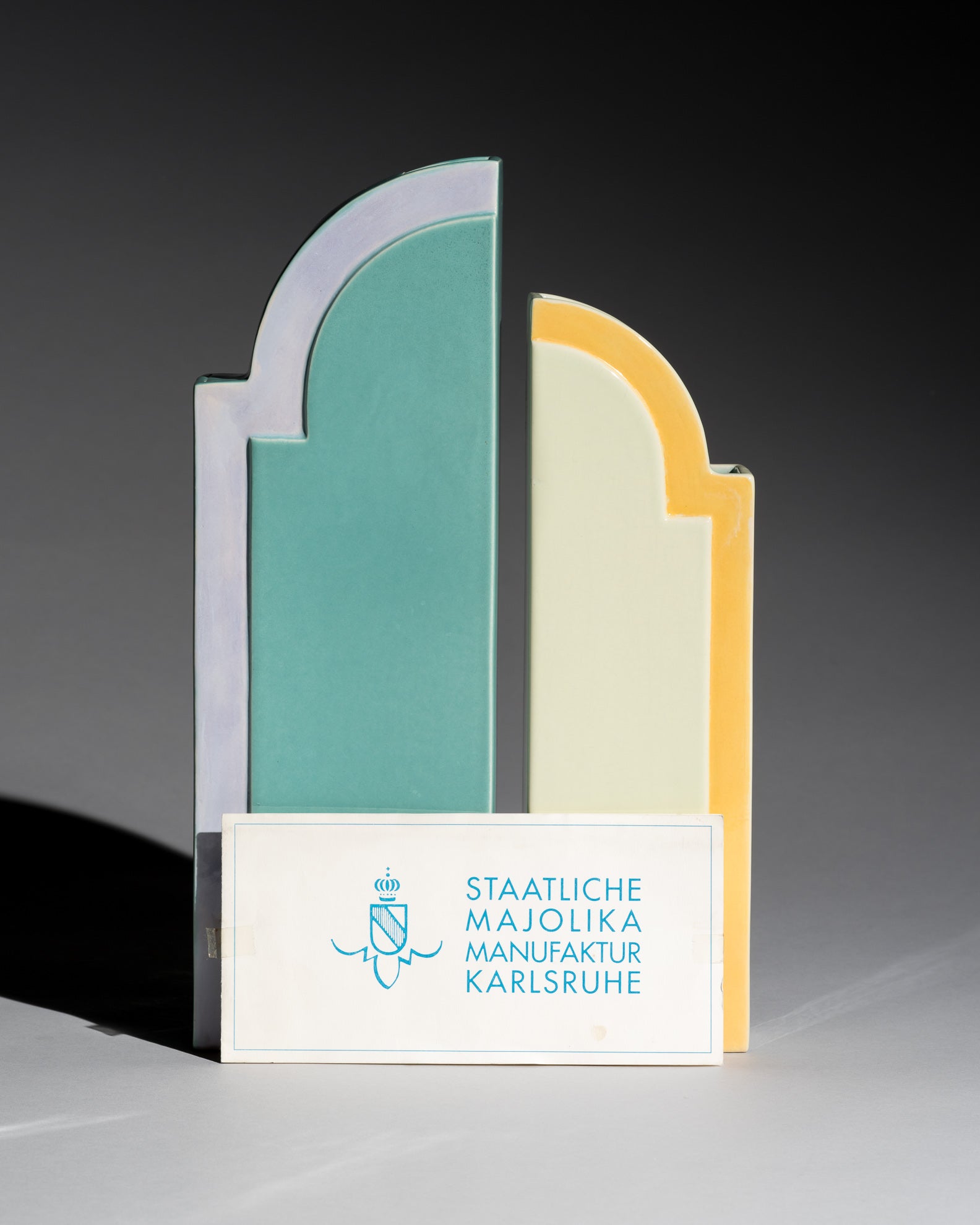 Postmodern Ceramic Vase Duo – Karl Till for Staatliche Majolika Karlsruhe, 1996