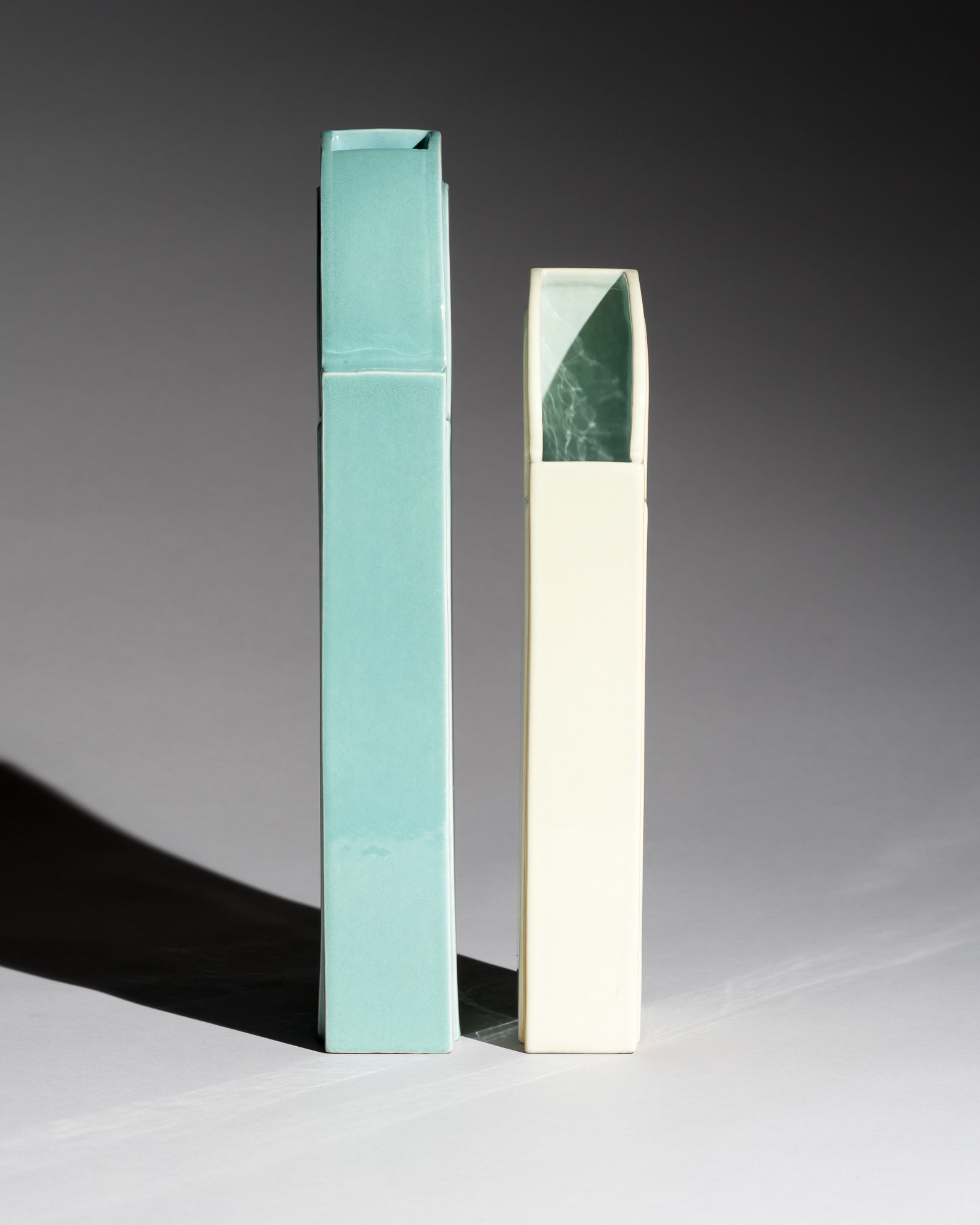 Postmodern Ceramic Vase Duo – Karl Till for Staatliche Majolika Karlsruhe, 1996