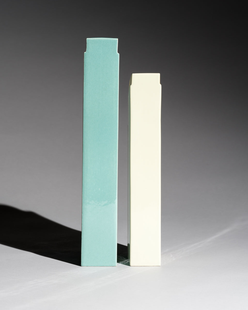 Postmodern Ceramic Vase Duo – Karl Till for Staatliche Majolika Karlsruhe, 1996