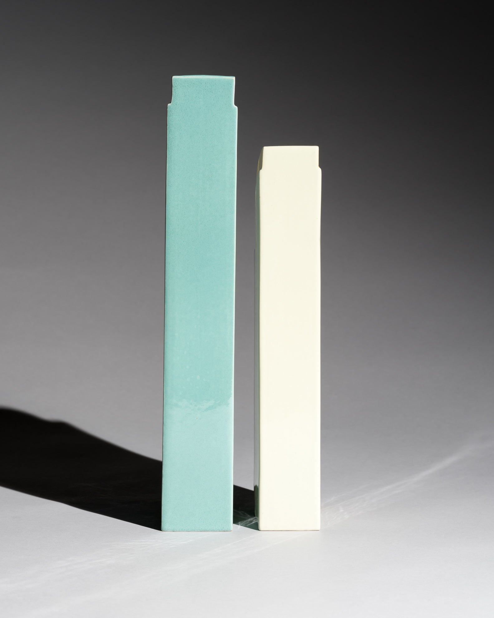 Postmodern Ceramic Vase Duo – Karl Till for Staatliche Majolika Karlsruhe, 1996