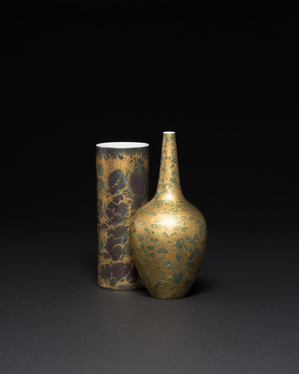 “Lamina Grün” Vase Pair – Hans Wohlrab & Helmut Drexler for Rosenthal, 1970s