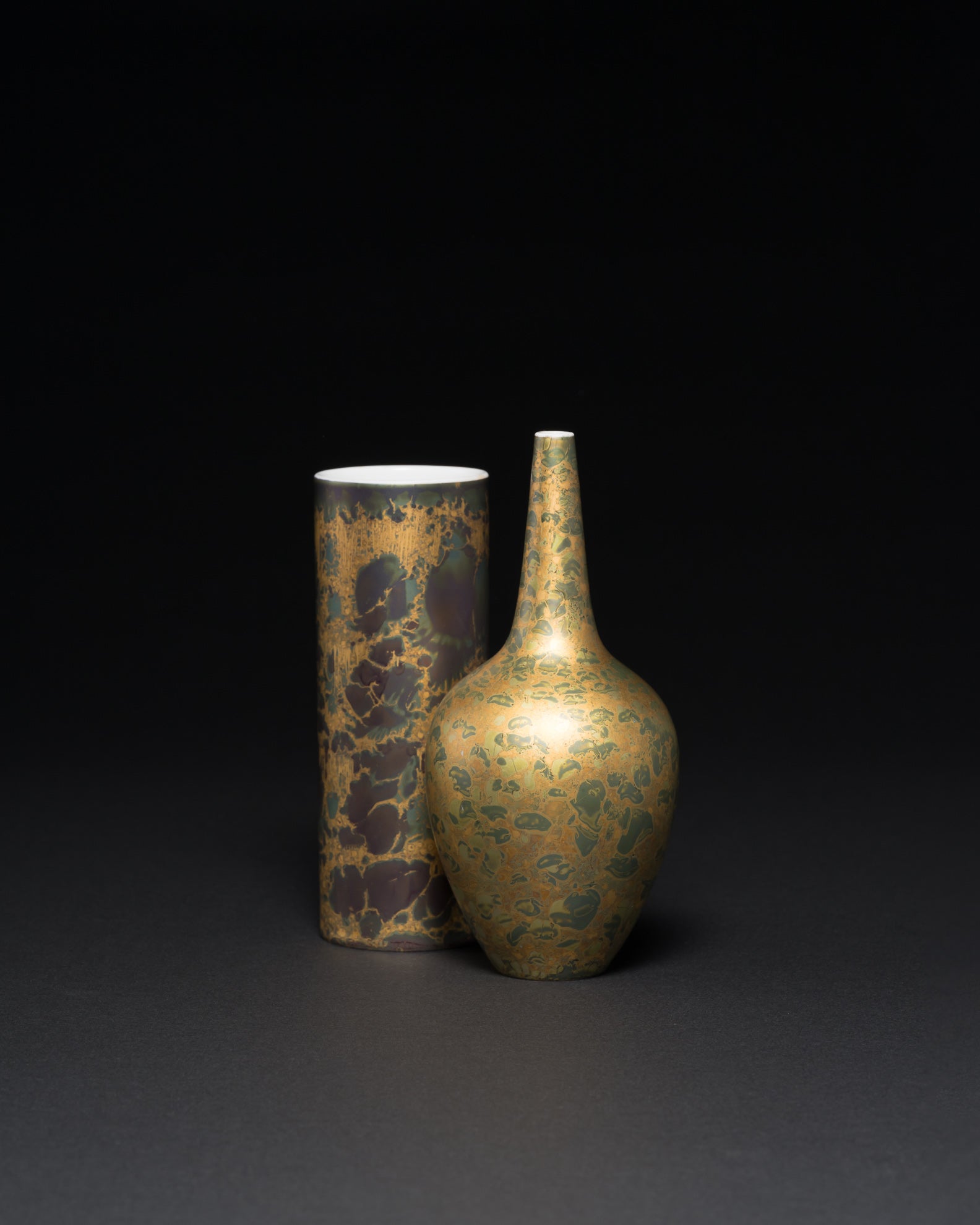“Lamina Grün” Vase Pair – Hans Wohlrab & Helmut Drexler for Rosenthal, 1970s