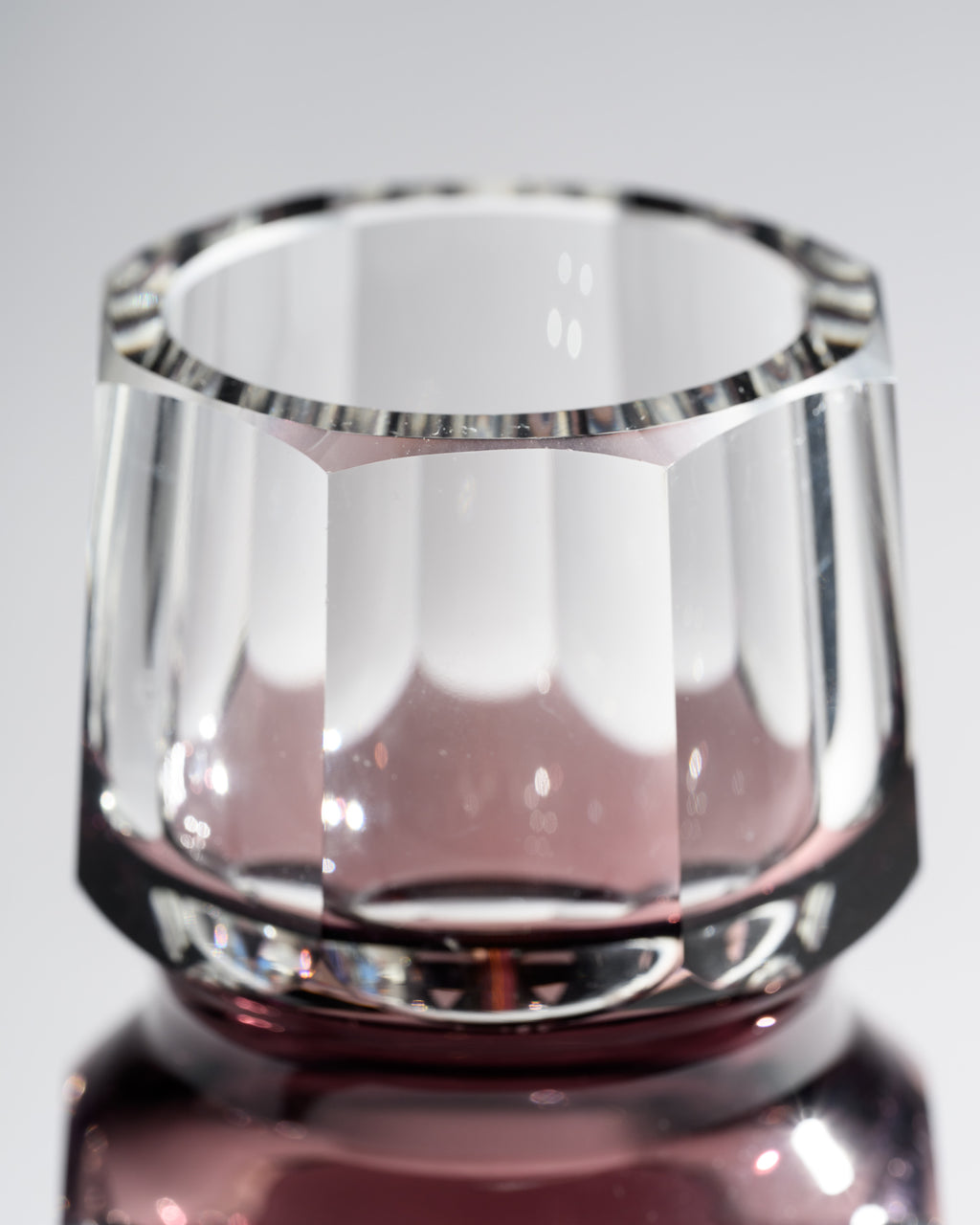 Ruby Red Overlay Crystal Block Vase Duo – Attributed to VEB Ilm-Kristall, 1960s–1980s