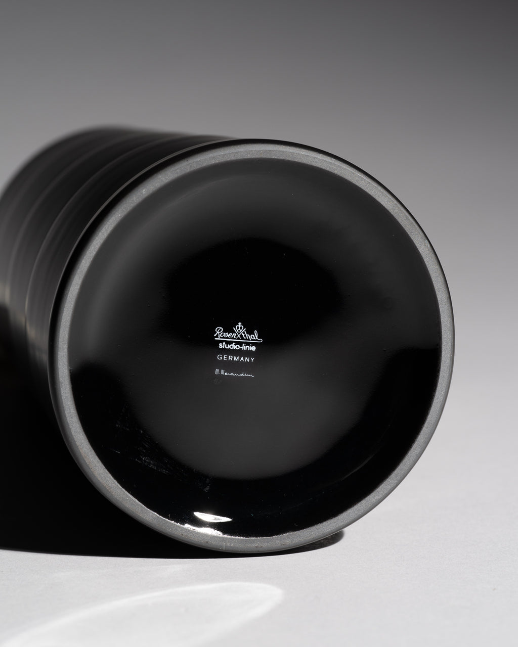 Serpentina Porcelaine Noire Vase Duo - Marcello Morandini for Rosenthal, 1980s