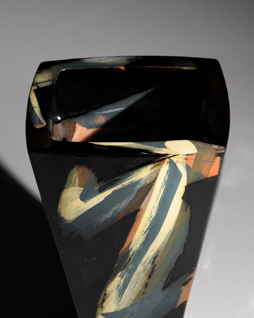 Hand-Painted Postmodern Art Vase - marked "Albert ’91", 1990s