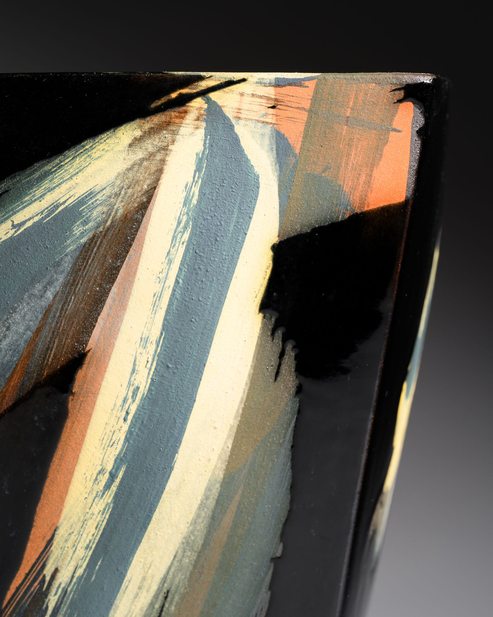 Hand-Painted Postmodern Art Vase - marked "Albert ’91", 1990s