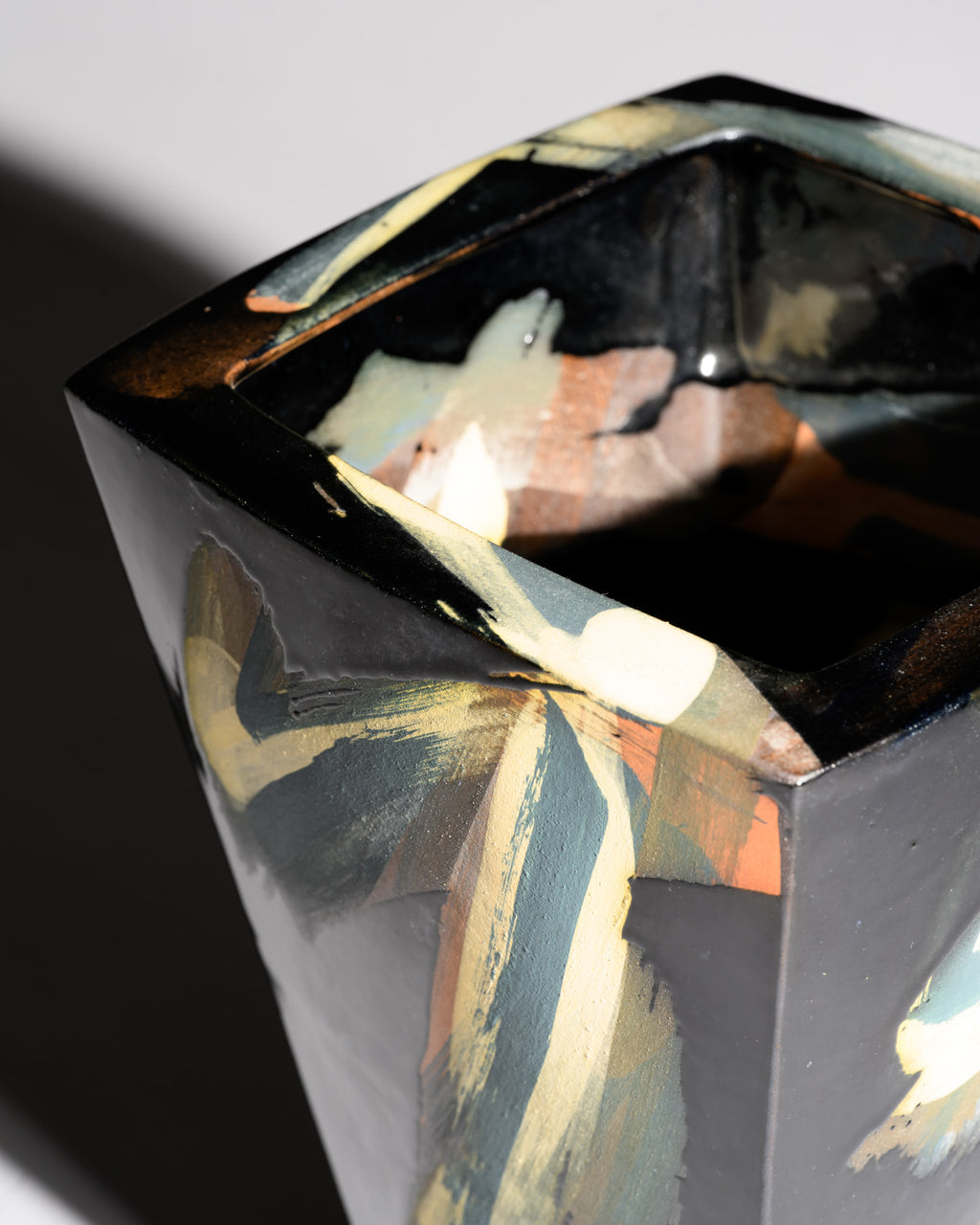 Hand-Painted Postmodern Art Vase - marked "Albert ’91", 1990s