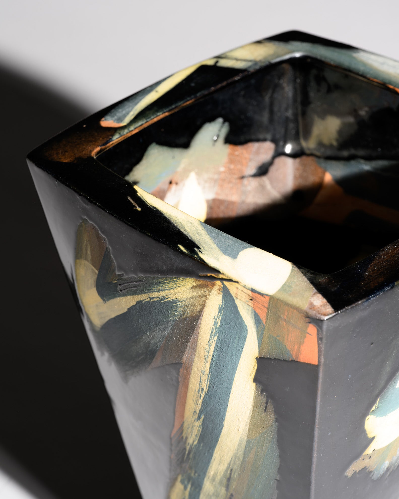 Hand-Painted Postmodern Art Vase - marked "Albert ’91", 1990s