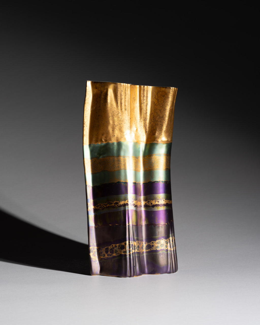 Iridescent Porcelain Vase Duo – Johan van Loon & Helmut Drexler for Rosenthal, 1990s
