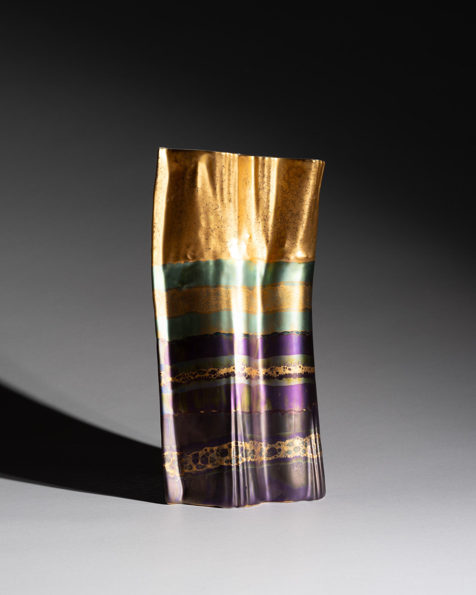 Iridescent Porcelain Vase Duo – Johan van Loon & Helmut Drexler for Rosenthal, 1990s